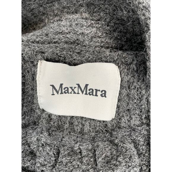 Max Mara Wool Sleeveless Knit Tunic Vest Gray Funnel Neck Quiet Luxury Sz S/M - Picture 2 of 11